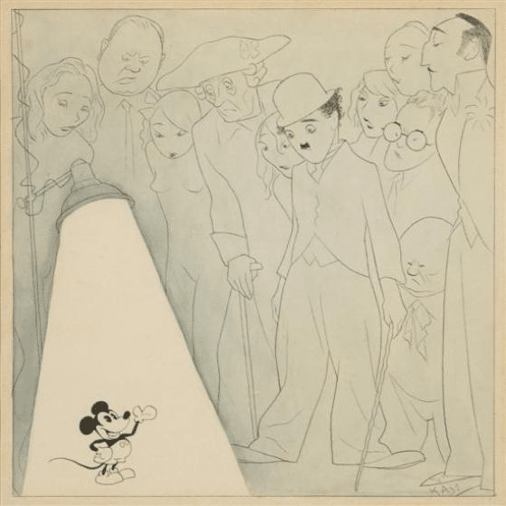Ilustración de Karl Arnold mostrando composición focal