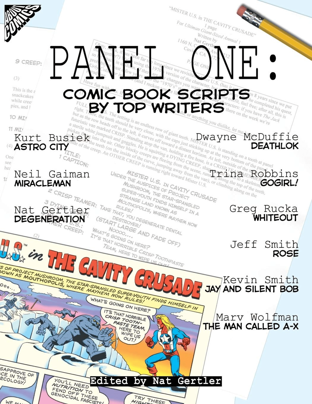 Portada del libro 'Panel One: Comic Book Scripts by Top Writers' de Nat Gertler